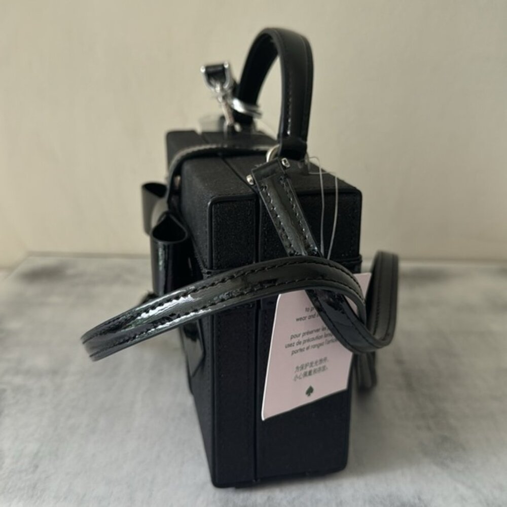 Kate Spade Wrapping Party Gift Box Glittering Crossbody Handbag Black - Picture 9 of 15